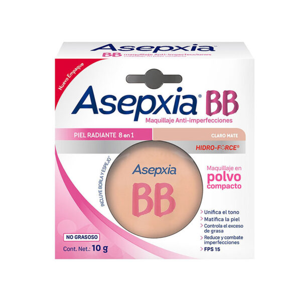 POLVO COMPACTO ASEPXIA BB CLARO MATE(SF)