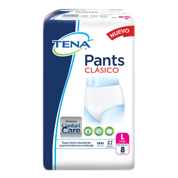 PAN.TENA PANTS CLASICO LARGE 8 UDS