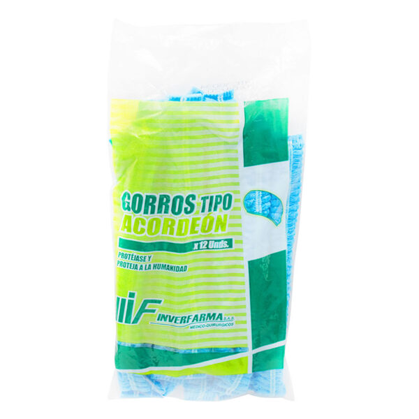 GORRO TIPO ACORDEON INVERF.12 UNIDADES